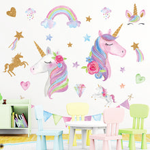 Last inn bildet i Galleri-visningsprogrammet, Wallsticker Unicorns and Rainbows