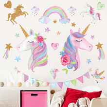 Last inn bildet i Galleri-visningsprogrammet, Wallsticker Unicorns and Rainbows