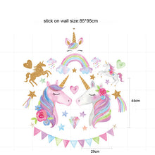 Last inn bildet i Galleri-visningsprogrammet, Wallsticker Unicorns and Rainbows
