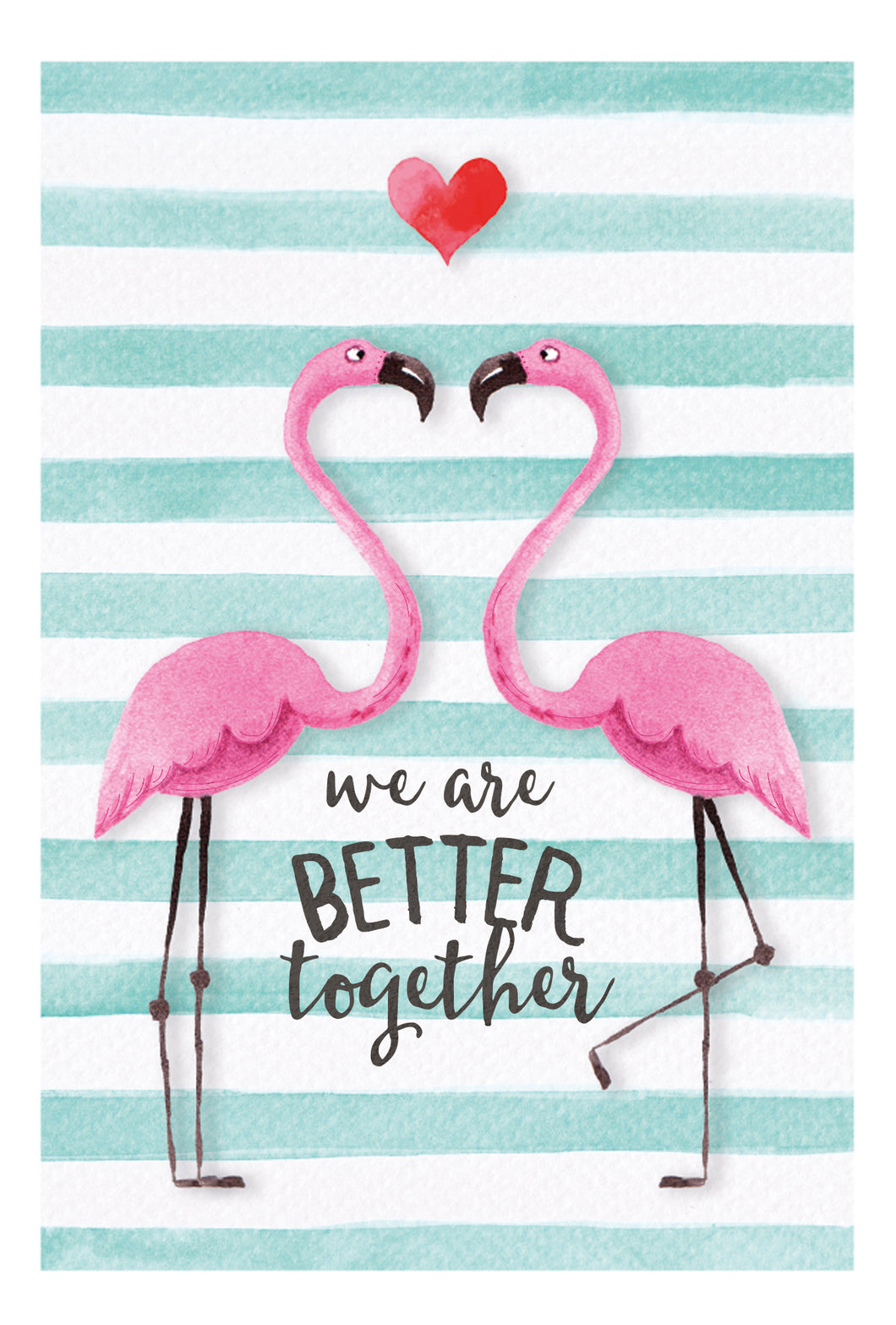 Kort L Flamingo We are better Together